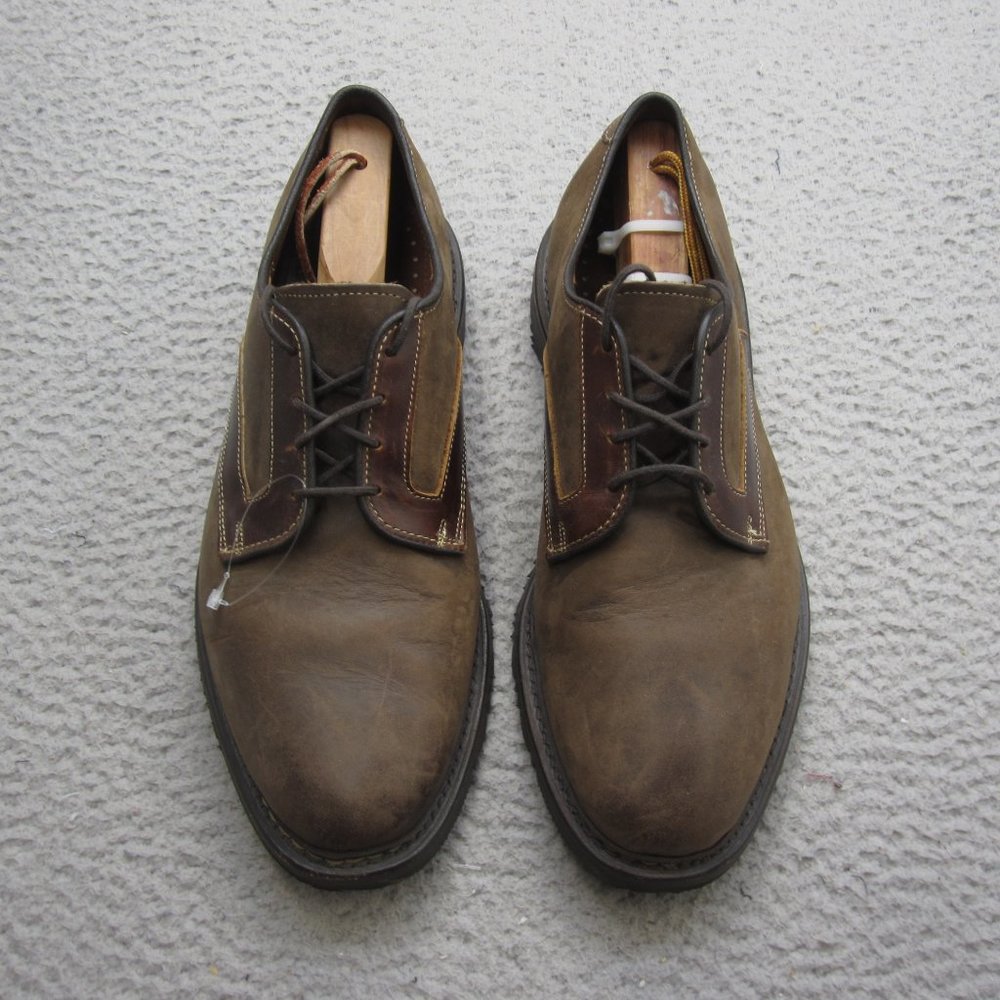 Allen Edmonds Berkshire Shoes Mens 9 Brown Leather Oxford Derby Nubuck Dress